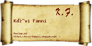 Kövi Fanni névjegykártya