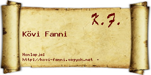 Kövi Fanni névjegykártya