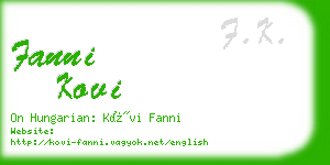 fanni kovi business card